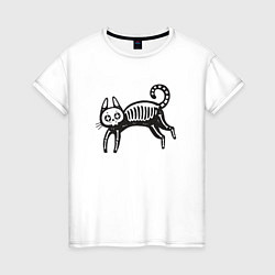 Женская футболка Skeleton Cat