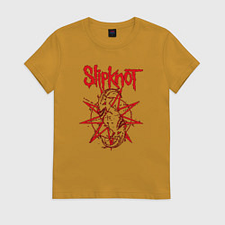 Футболка хлопковая женская Slipknot Slip Goats Art, цвет: горчичный