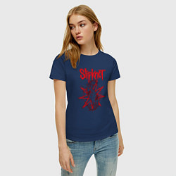 Футболка хлопковая женская Slipknot Slip Goats Art, цвет: тёмно-синий — фото 2