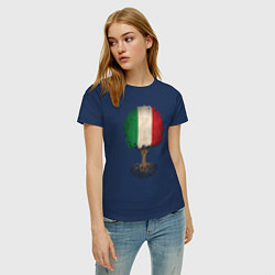 Футболка хлопковая женская Italy Tree, цвет: тёмно-синий — фото 2