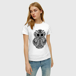 Футболка хлопковая женская Owl, цвет: белый — фото 2