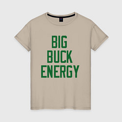 Футболка хлопковая женская Big Buck Energy, цвет: миндальный