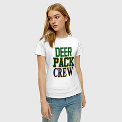 Футболка хлопковая женская Deer Pack Crew, цвет: белый — фото 2