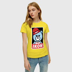 Футболка хлопковая женская IKON YG Bear Dope, цвет: желтый — фото 2
