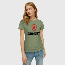 Футболка хлопковая женская Gambit, цвет: авокадо — фото 2