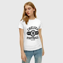 Футболка хлопковая женская Chelsea Football Club, цвет: белый — фото 2