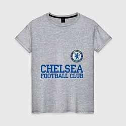 Футболка хлопковая женская Chelsea FC: Blue, цвет: меланж