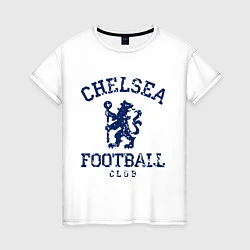 Футболка хлопковая женская Chelsea FC: Lion, цвет: белый