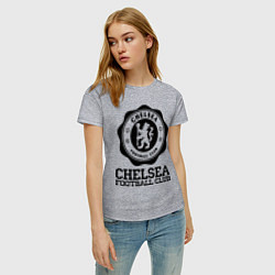 Футболка хлопковая женская Chelsea FC: Emblem, цвет: меланж — фото 2