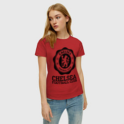 Футболка хлопковая женская Chelsea FC: Emblem, цвет: красный — фото 2