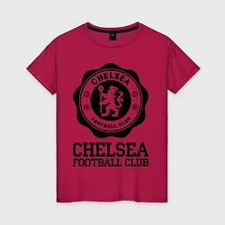 Футболка хлопковая женская Chelsea FC: Emblem, цвет: маджента