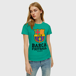 Футболка хлопковая женская Barcelona Football Club, цвет: зеленый — фото 2