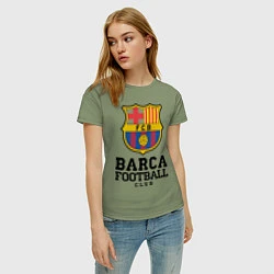 Футболка хлопковая женская Barcelona Football Club, цвет: авокадо — фото 2