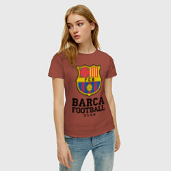 Футболка хлопковая женская Barcelona Football Club, цвет: кирпичный — фото 2