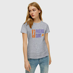 Футболка хлопковая женская NBA - Suns, цвет: меланж — фото 2