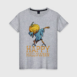 Футболка хлопковая женская Happy Halloween, цвет: меланж