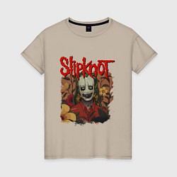 Футболка хлопковая женская SLIPKNOT СЛИПКНОТ Z, цвет: миндальный