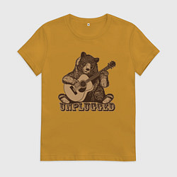 Женская футболка Медведь играет на гитаре