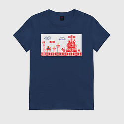 Футболка хлопковая женская Марио в России, цвет: тёмно-синий
