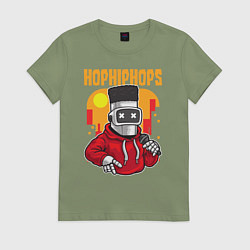 Женская футболка Робот с микрофоном