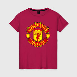 Футболка хлопковая женская Манчестер Юнайтед Роналду 2021, цвет: маджента