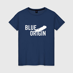 Женская футболка Blue Origin logo перо