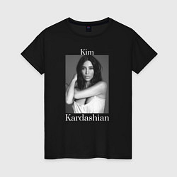 Футболка хлопковая женская Kim Kardashian, цвет: черный