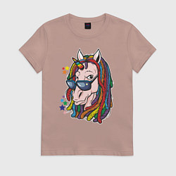 Женская футболка Единорог - хиппи
