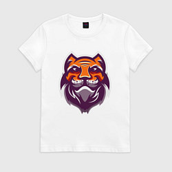 Футболка хлопковая женская Tiger Smile, цвет: белый