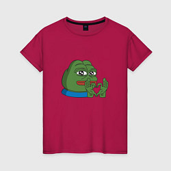 Футболка хлопковая женская Pepe love пепе лов, цвет: маджента