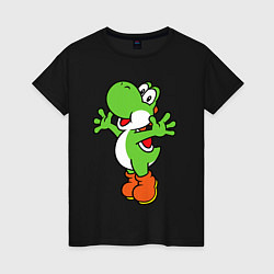 Футболка хлопковая женская Yoshi, цвет: черный