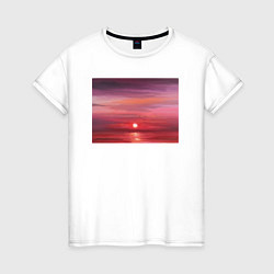 Женская футболка Сочный закат на море
