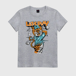 Женская футболка Тигр игрок в гольф