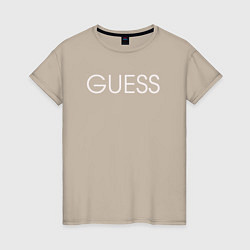 Футболка хлопковая женская GUESS, цвет: миндальный