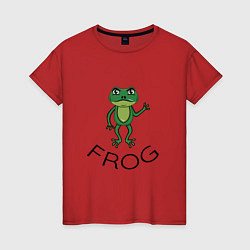 Женская футболка Frog green