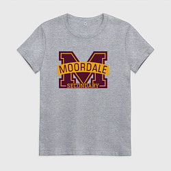Футболка хлопковая женская Школа Мурдейла Половое Воспитание, цвет: меланж