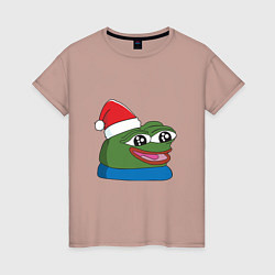 Женская футболка Pepe, pepe happy, Пепе хеппи, pepe happy new year