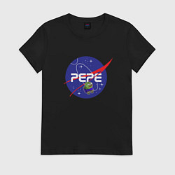Футболка хлопковая женская Pepe Pepe space Nasa, цвет: черный