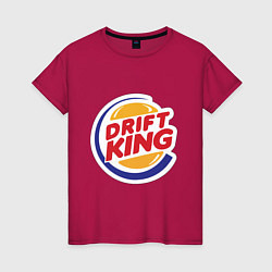 Футболка хлопковая женская Drift король, цвет: маджента