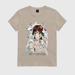 Футболка хлопковая женская Princеss mononoke, цвет: миндальный
