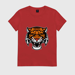 Футболка хлопковая женская Tiger Cool, цвет: красный