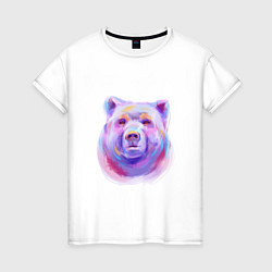 Женская футболка Неоновый медведь