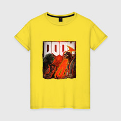 Женская футболка Думгай пронзает демона DOOM