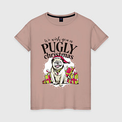 Женская футболка Pugly Christmas