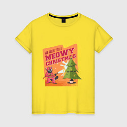 Футболка хлопковая женская Firefighter Cat, цвет: желтый