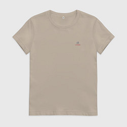 Футболка хлопковая женская CITROEN LOGO спина, цвет: миндальный