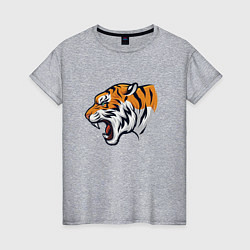 Женская футболка Голова разъяренного тигра