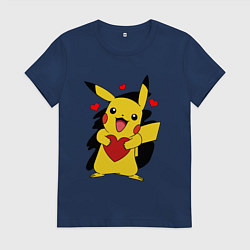 Женская футболка ПИКАЧУ И СЕРДЕЧКО POKENON PIKACHU LOVE