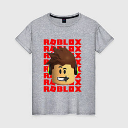 Женская футболка ROBLOX RED LOGO LEGO FACE