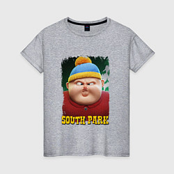 Футболка хлопковая женская Eric Cartman 3D South Park, цвет: меланж